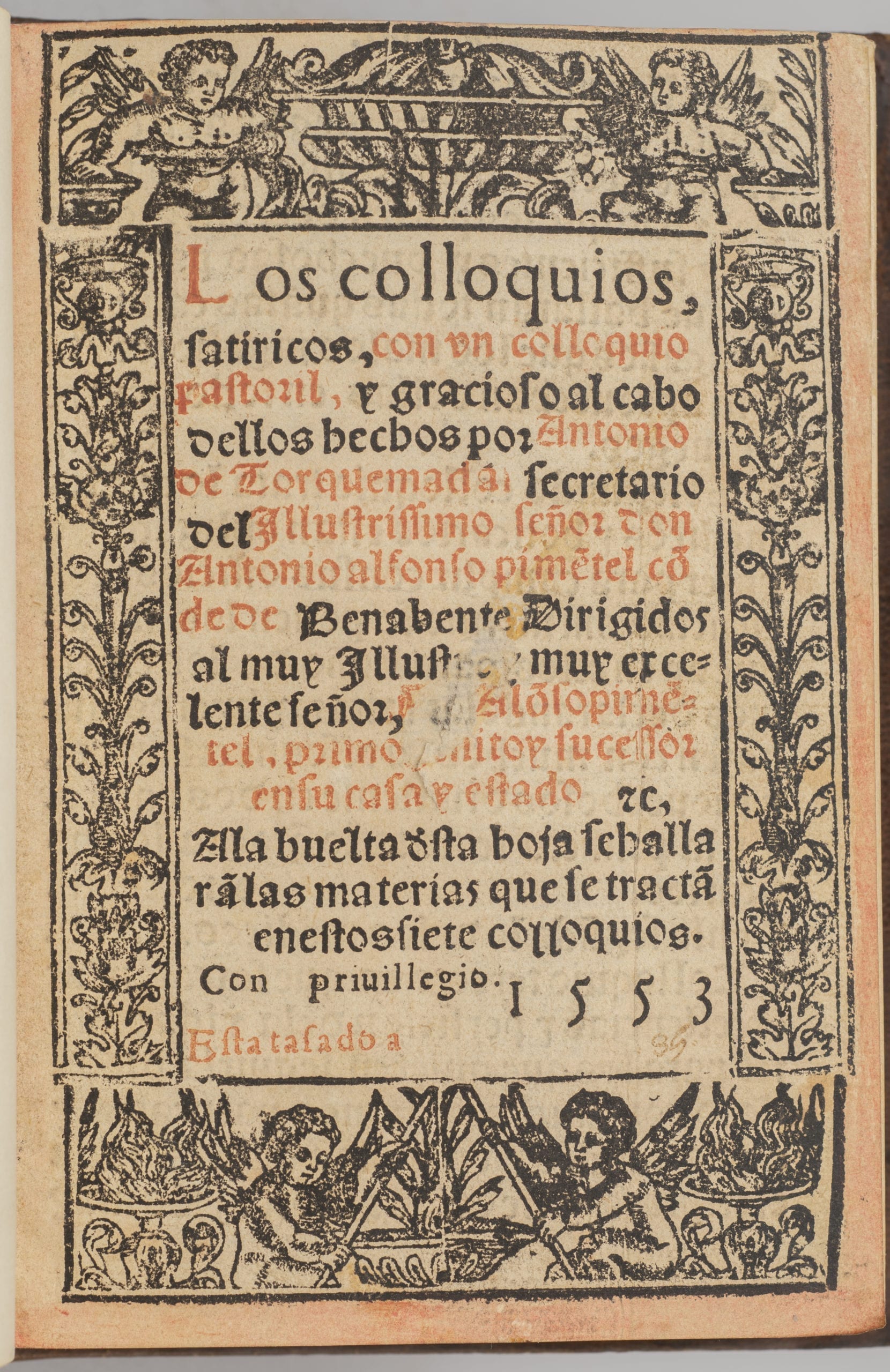 Los Coloquios Satíricos.- Torquemada. 1553