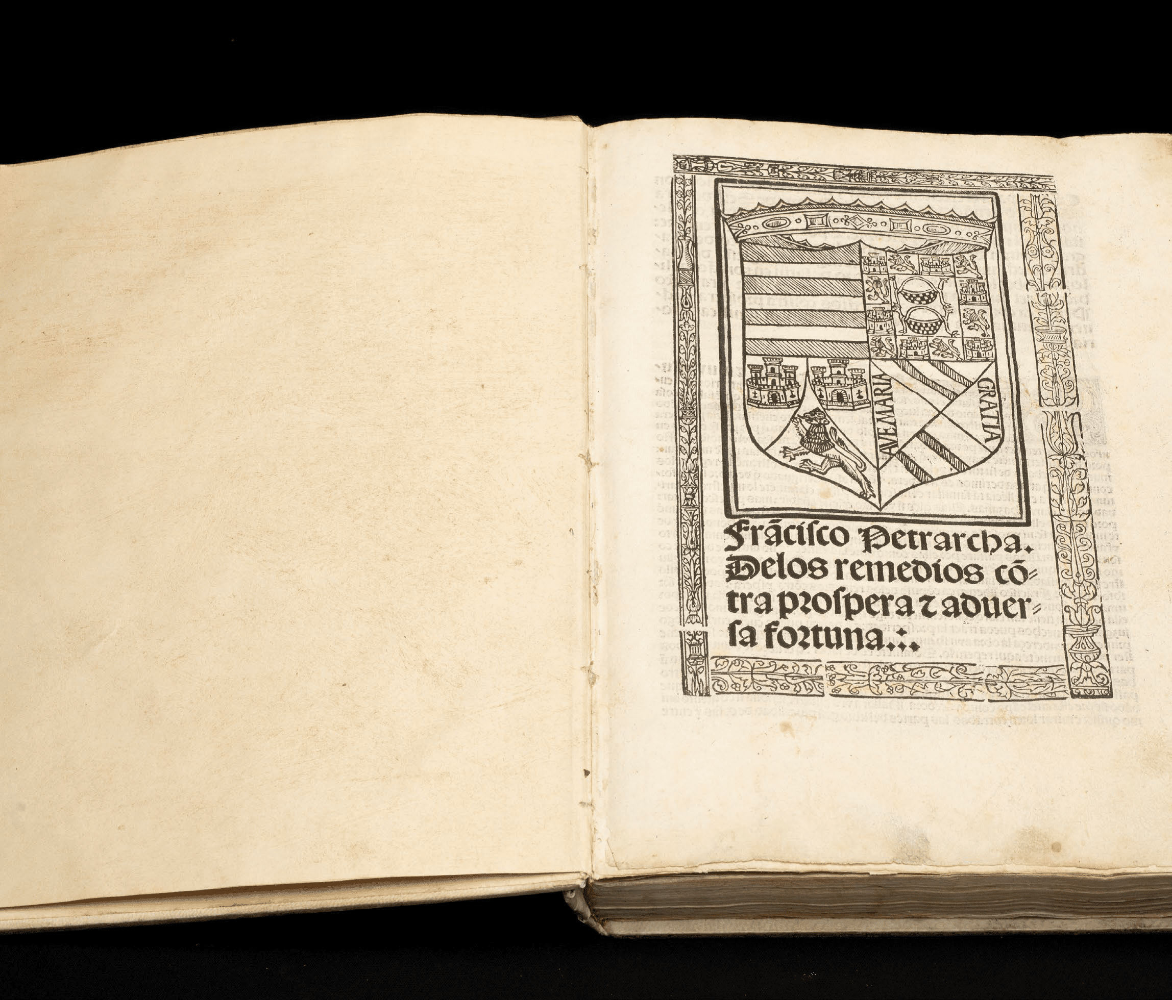 PETRARCA, Francesco.- De los remedios contra próspera y adversa fortuna. 1516