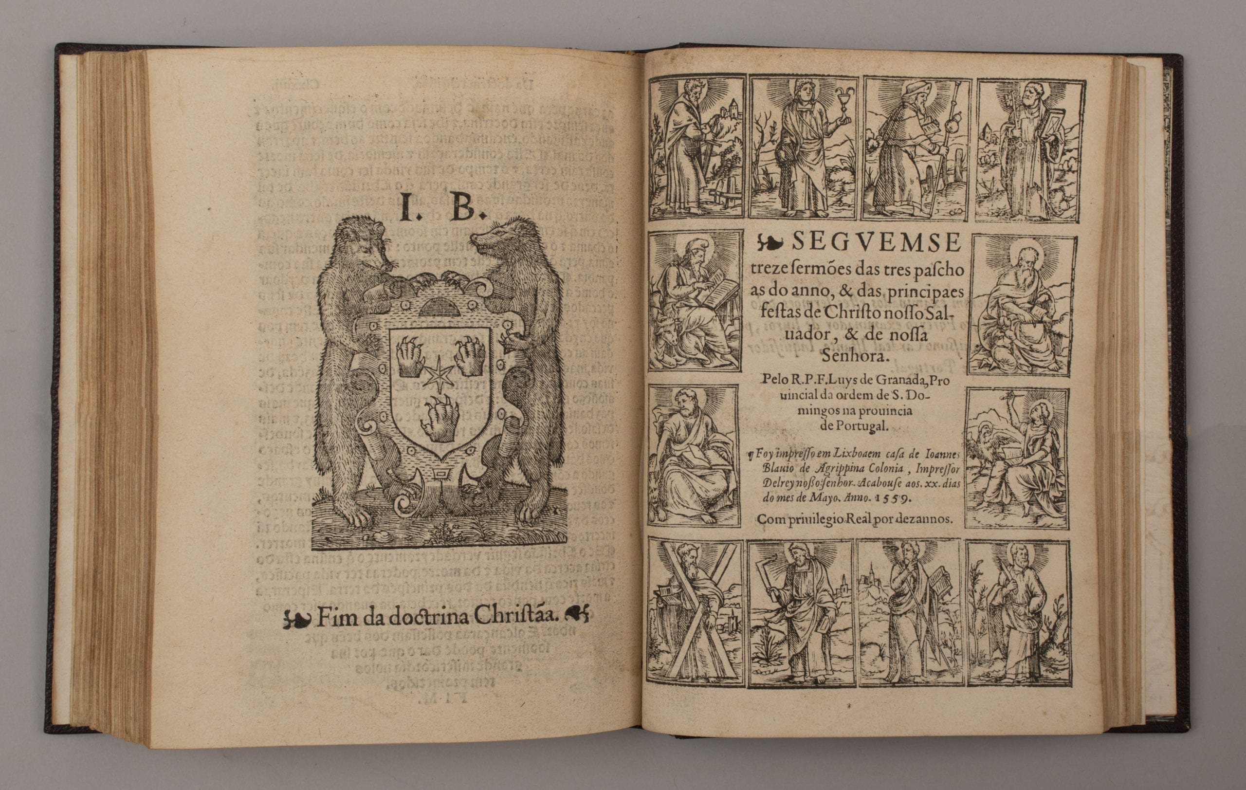 Fray Luis de Granada. Compendio de Doctrina Cristiana. Los Trece Sermones. Lisboa Joannis Blavio 1559.